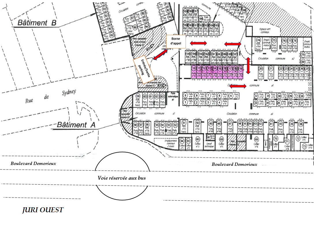 Plan places de parking